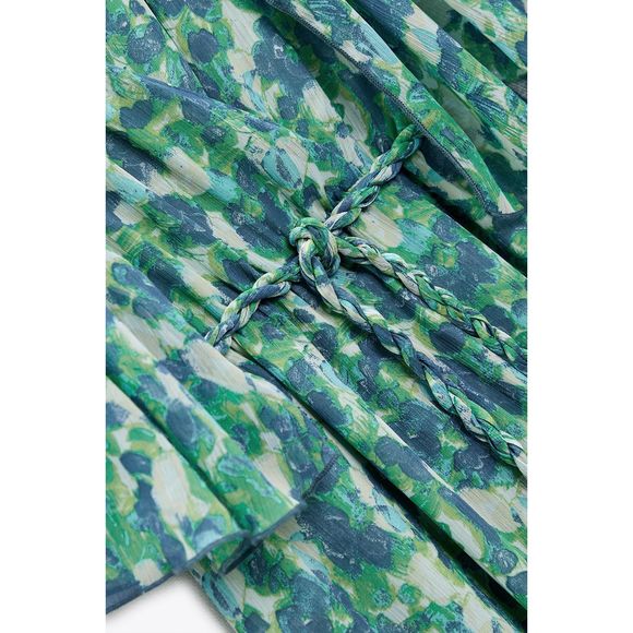 ZARA FLUID PRINTED LONG JUMPSUIT - Picture 8 of 8